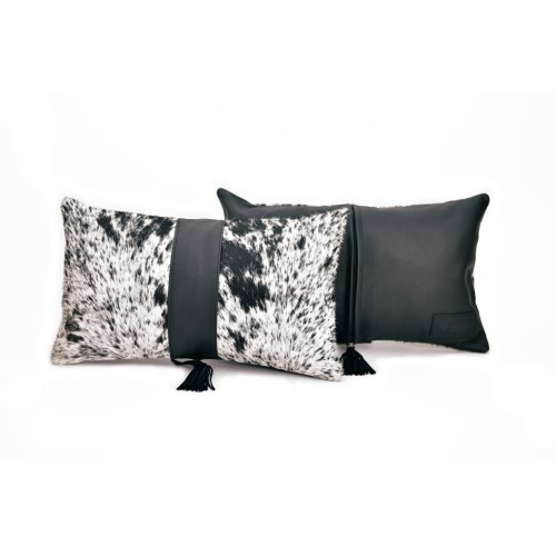 black and white cowhide pillow